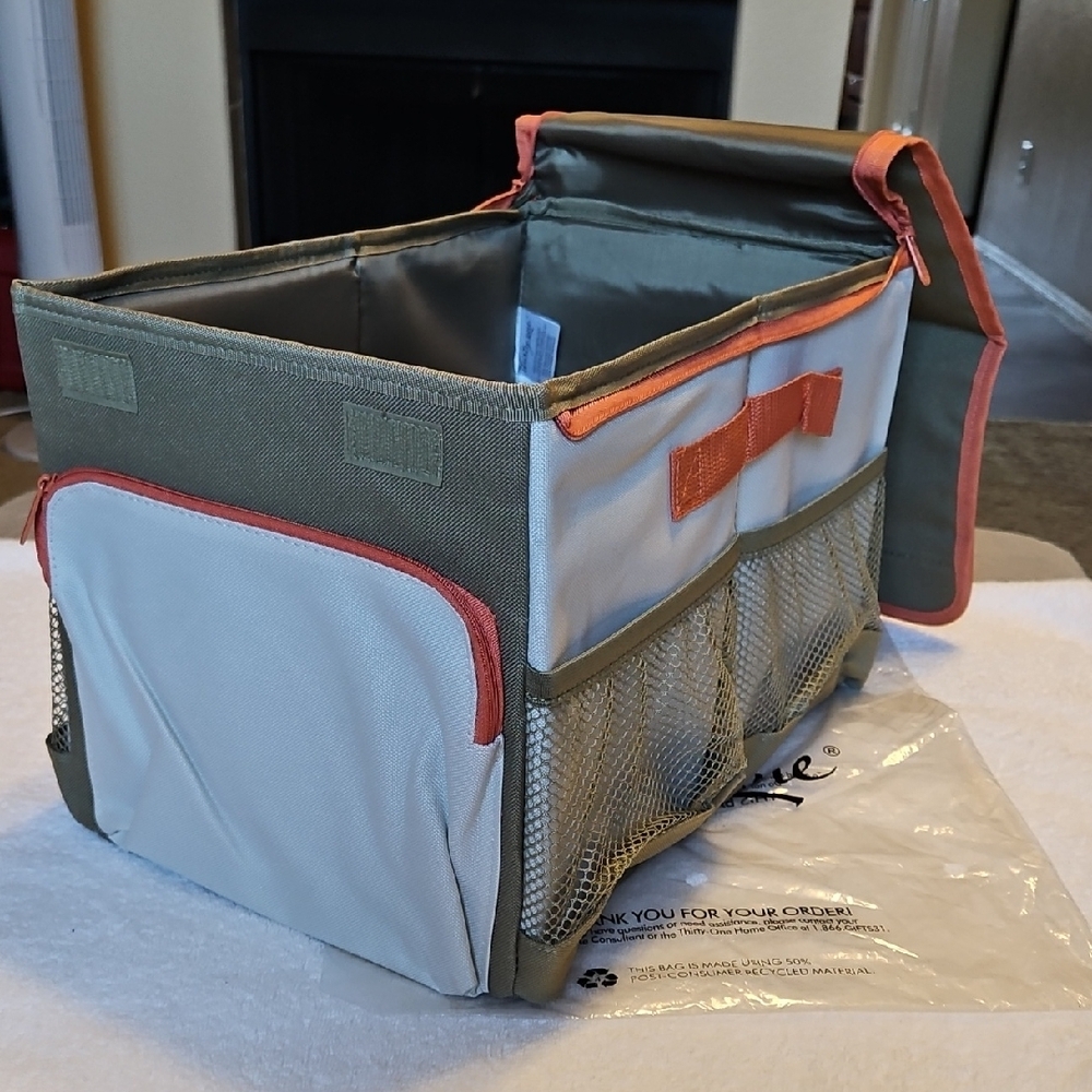Thirty-One Gray and Orange Storage Bin - Picture 10 of 10